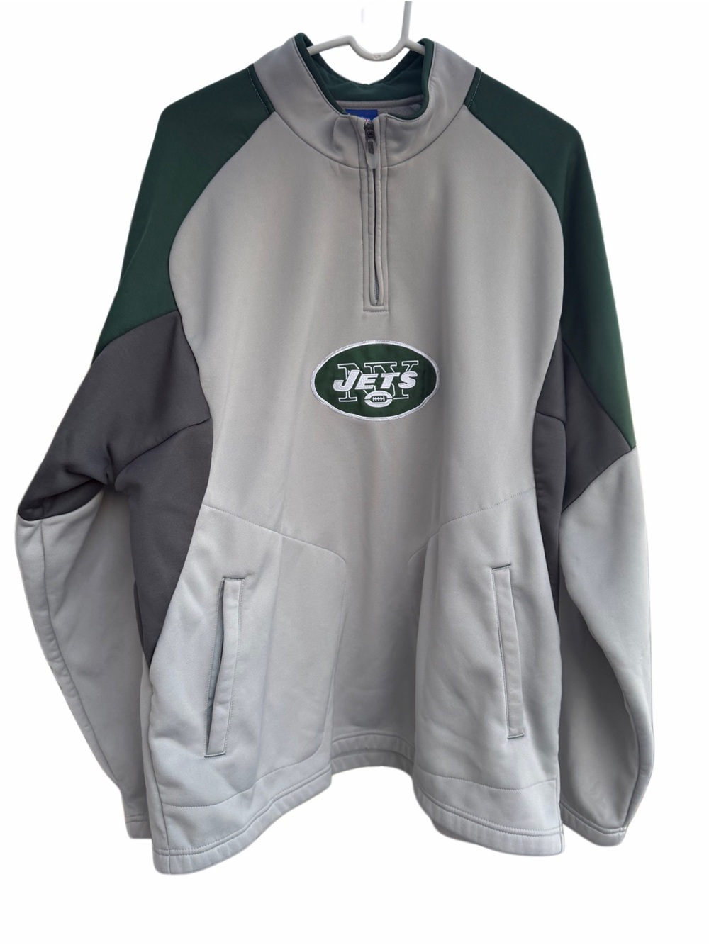 Men’s NY Jets Football NFL Team Apparel Pullover Quarter Zip XL Lined Shirt - Picture 15 of 15